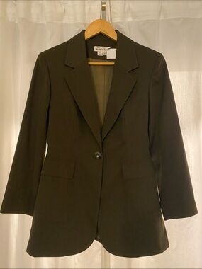 Vintage Olive Blazer with Notch Lapel